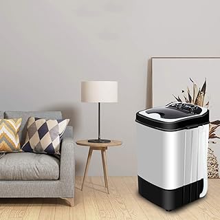 HHORD Capacité Mini Lave-Linge Panier Compact Comptoir Laveuse À Cycle W/Spin Et Tuyau De Vidange