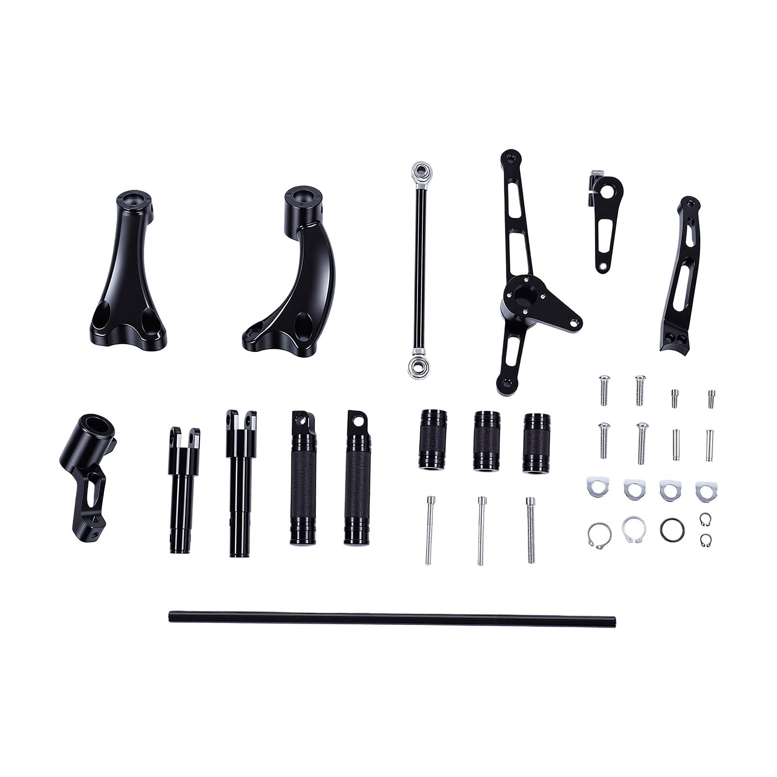 Aramox Przednie Stopnie Nożne, Zestaw 36-częściowy, CNC Aluminum (BLACK)