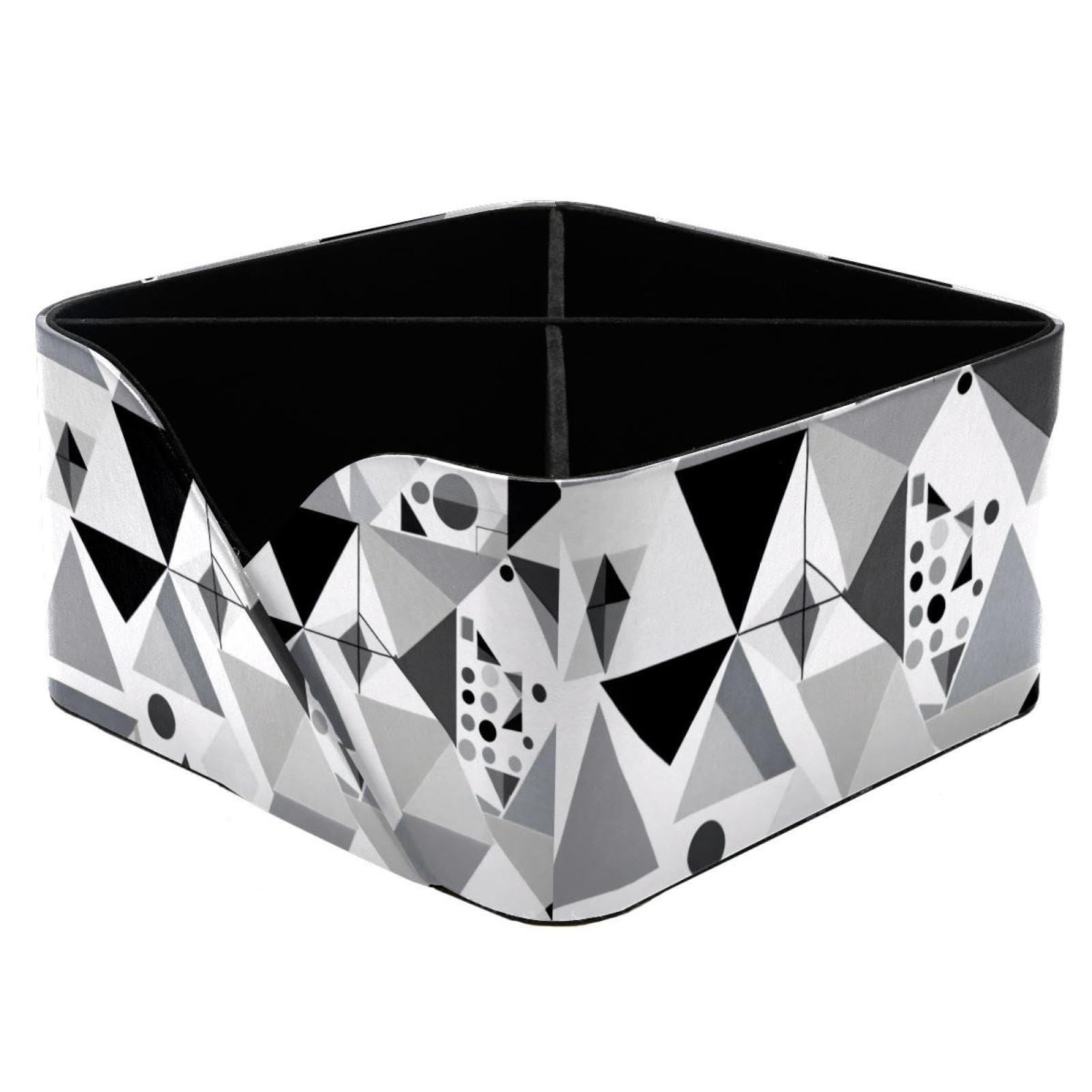Organiseur de bureau gris et boîte de rangement géométrique pour papeterie
