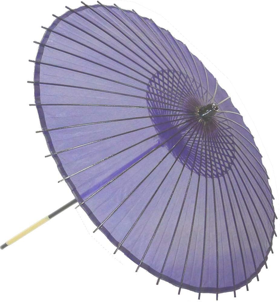 Amazon.co.jp: 絹傘15 紫 無地（2本継）継ぎ柄 国産 踊り小道具 舞傘