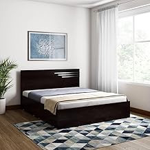 Bharat Lifestyle Amsterdam Engineered Wood King Size Bed Without Storage (78x72 Inch, Wenge Finish) | Wooden Double Bed for Bedroom & Living Room | Knock Down Assembly | 1 Year Warranty