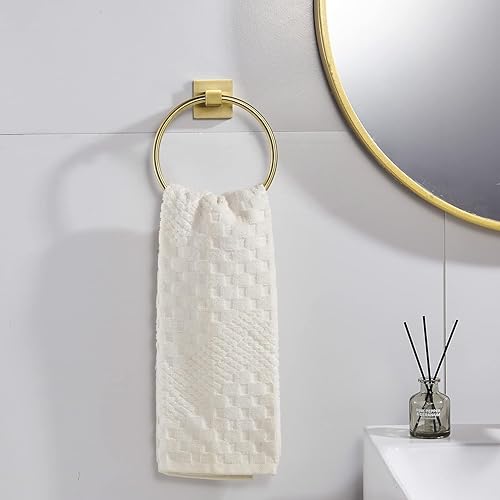 Miniatura 8 de FORBATH Soporte de papel higiénico dorado, accesorios de baño de oro cepillado, soporte para toallas de mano, juego de soporte de rollo de papel