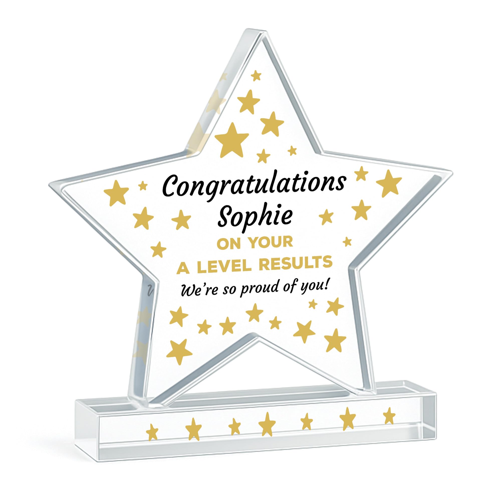 RED OCEAN Personalised Congratulations Gift For Daughter Son Granddaughter Grandson Gift A Level Results Day So Proud Of You Star Plaque Passing Exams For Him Her