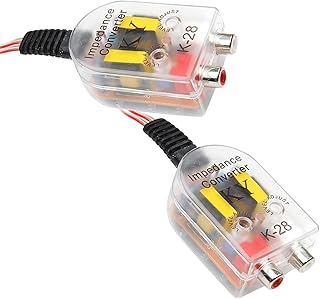 SLIMI 2 PCS High Frequency to Low Frequency Converter, K-28 High to Low Audio Speaker Converter, Portable Speaker Audio Signal Adapter, Universal for Cars (Yellow)