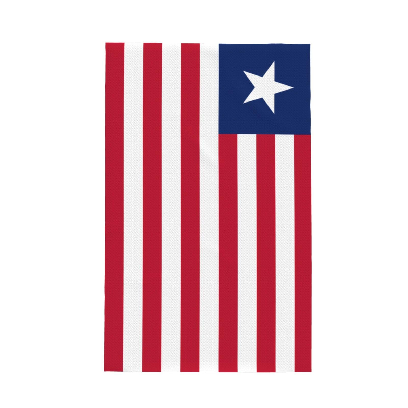 SXZVVBN Liberian flag Super Absorbent Microfibre Waffle Towels Fast Drying Dish Cloths Home Cafe Barista