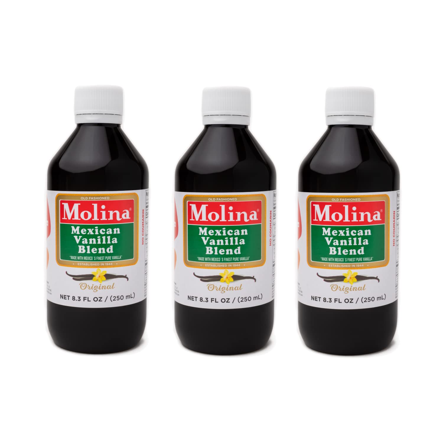 Mexican Natural Vanilla Blend with Pure Vanilla Extract, 24.9 Fl Oz. (3 Pack of 8.3oz Bottles)