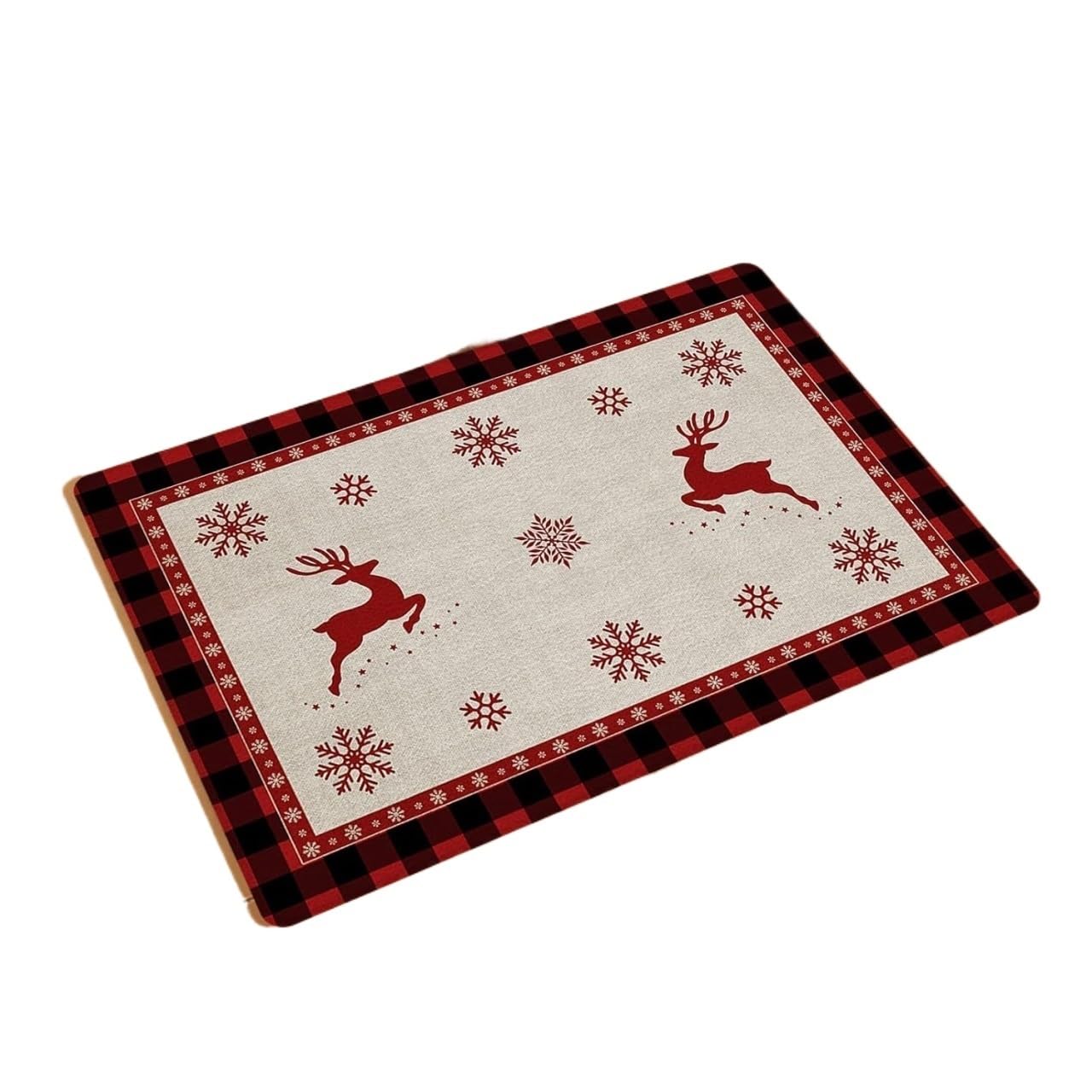 Tapis de cuisine de Noël et paillasson d'intérieur élan Renne 18 x 48 pouces