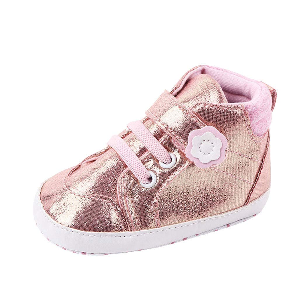 Haepe Toddler First Walk Leather Shoes Soft Rubber Sole Baby Trainers Toddler Anti-Slip Shoes for Baby Boy Baby Girl Prewalker