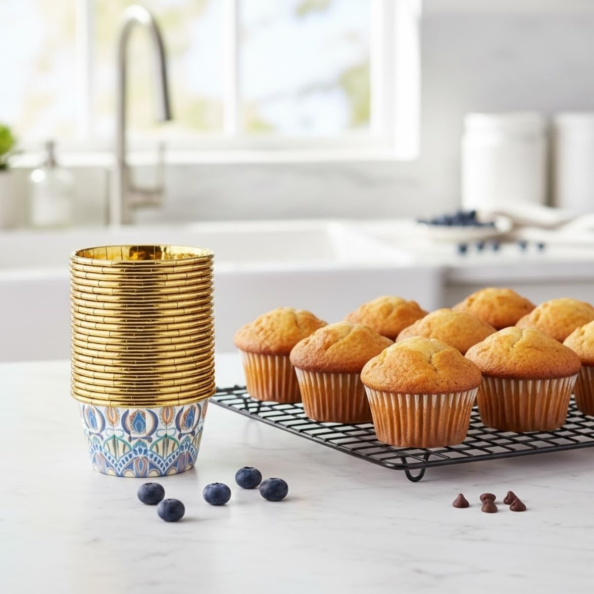 20’li Karışık Renk Muffin Cupcake Kalıbı – Desenli, Fırına Dayanıklı Kağıt Muffin Kalıbı (7 cm)