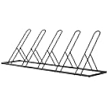 melos Floor Bike Rack, Bike Stand for Garage, Outdoor For Mountain Floor Bike Rack, Heavy Duty For Bicycle Garage, Space-Saving 5 Bicycle Holder For Home, Yard, Office, Black