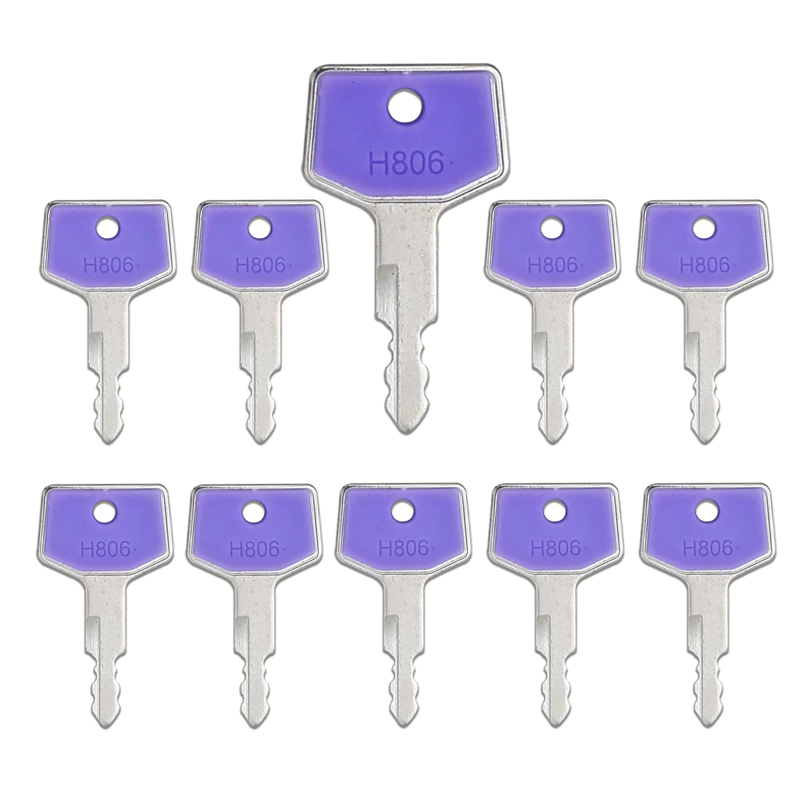 La Macaza H806 Ignition Key 17001-00019 for Takeuchi Gehl Hitachi Heavy Equipment Keys, Pack of 10