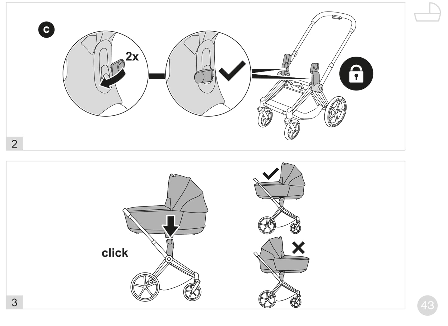 Autositz-Adapter Connect für Cybex Priam Kinderwagen