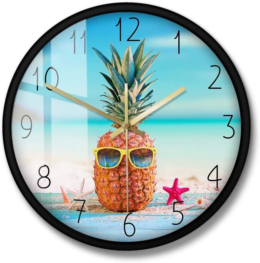 Horloge murale silencieuse ananas pour rompre la monotonie de la cuisine