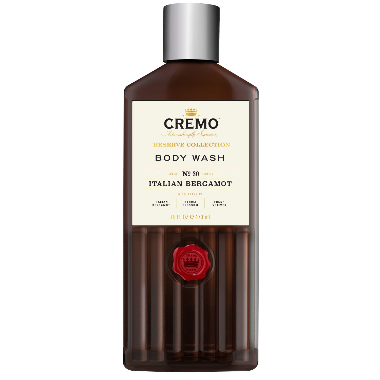 Cremo Reserve Collection Body Wash, Men's Shower Gel for Body Skin Care, Italian Bergamot Luxury Fragrance, 473 ml