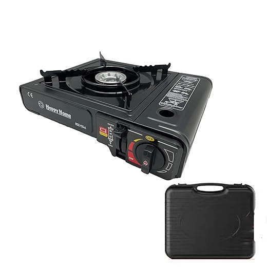 Portable Camping Stove, Propane and Butane Dual Fuel Camping Stove, Including Electronic Ignition, Brass Burner, Suitable for Camping and Hiking | Emergency Cooking Stove