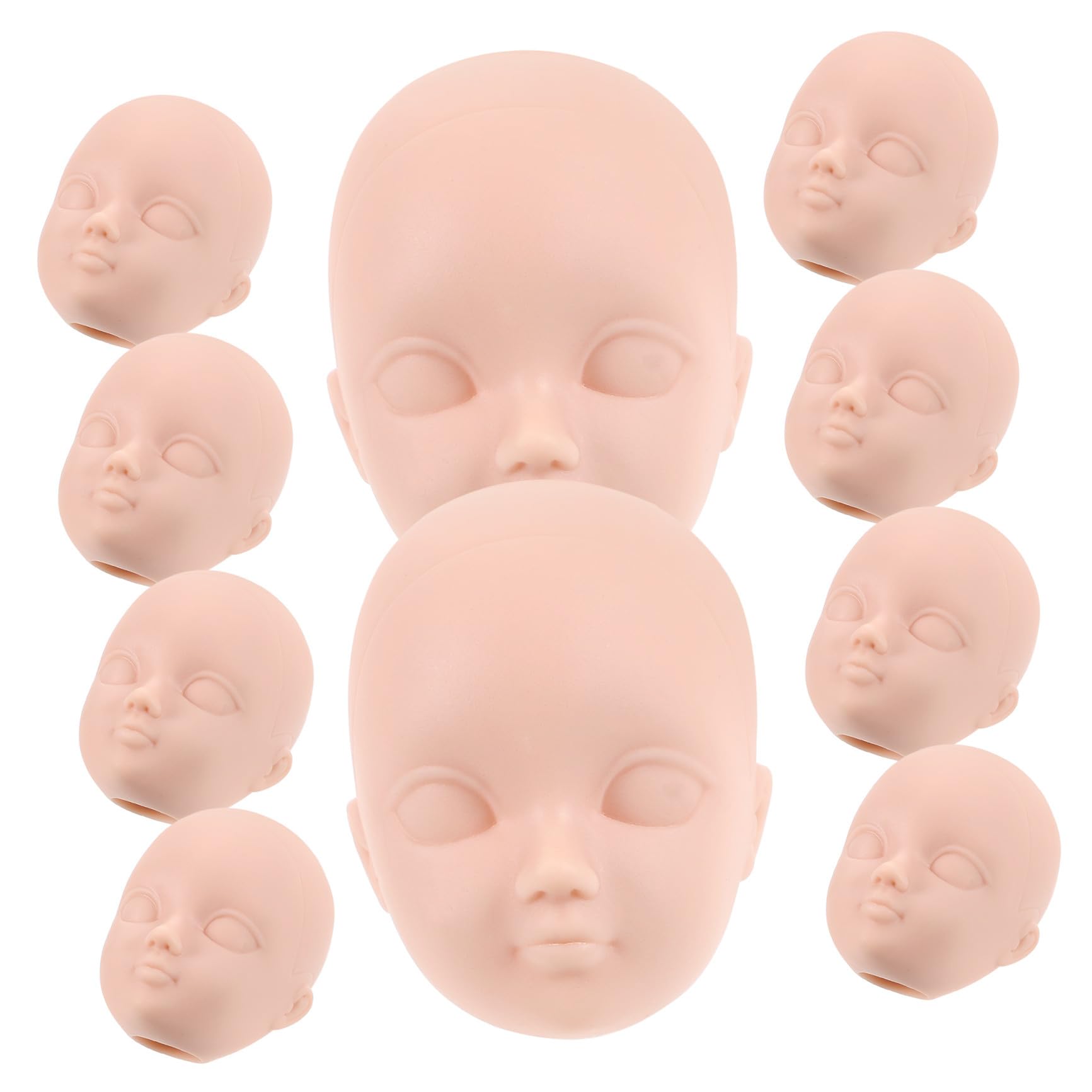 GARIOUANS 10pcs Pink Plastic Doll Heads for DIY Decoration Children