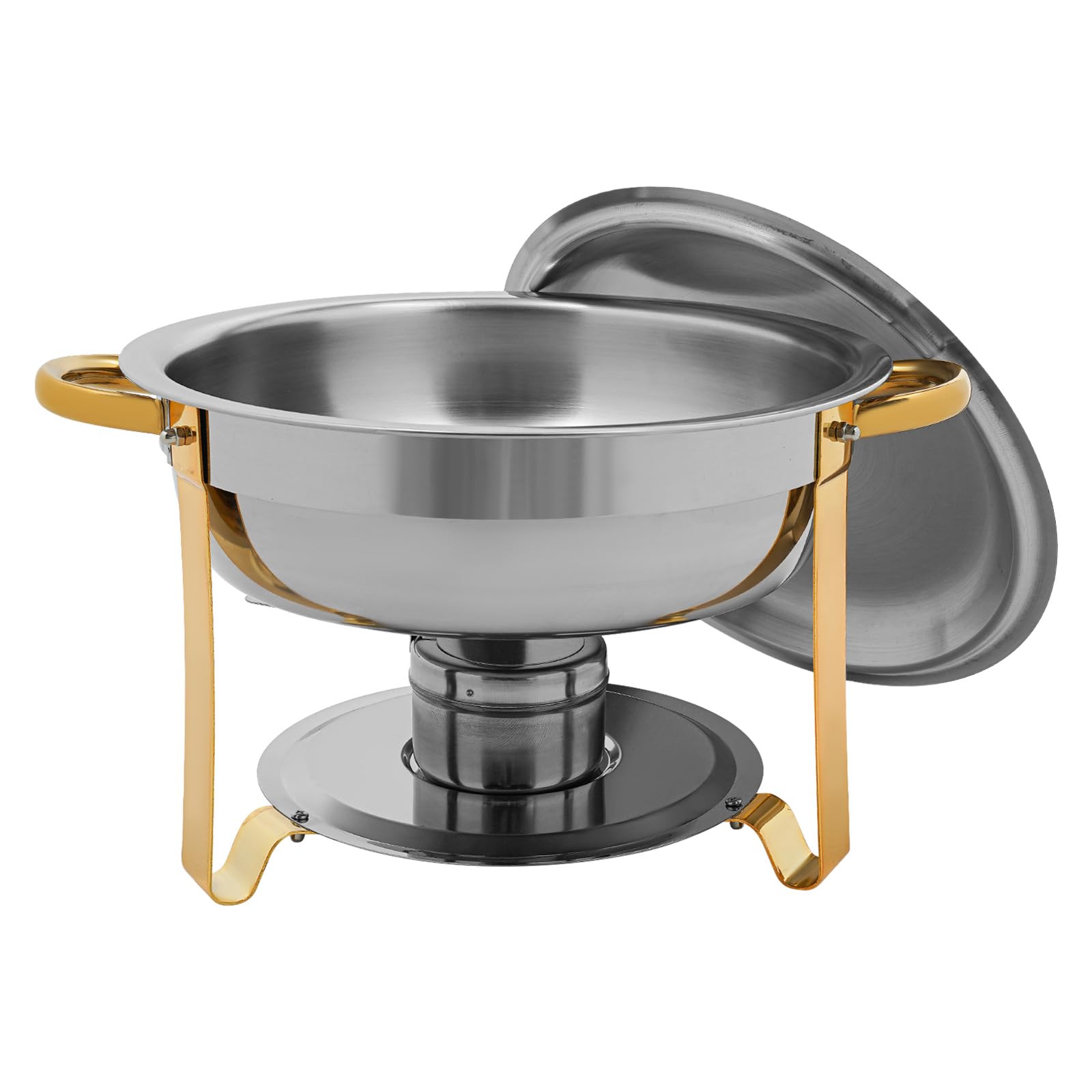 Chafing Dish Buffet Set da 4 pezzi rotondi Chafing Dish Set da 4,5 l scaldavivande in acciaio inox a buffet per catering, buffet e feste