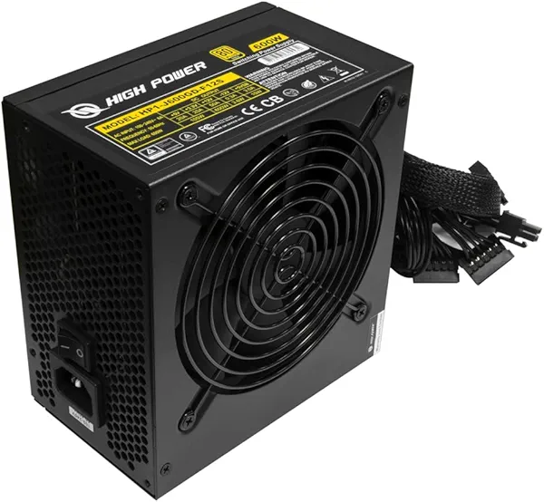 HIGH POWER 600W Power Supply, 80 Plus Gold Certified PSU, Continuous Power with 120mm Whisper Quiet Fan, ATX 12V V2.3/EPS 12V Active PFC Reliable Performance, Energy-Efficient