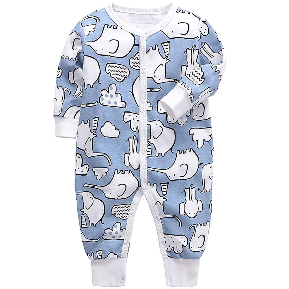 amropi Bébé Garçon Coton Pyjamas Combinaison Nouveau-né Filles Grenouillères Lot de 3 pour 0-24 Mois