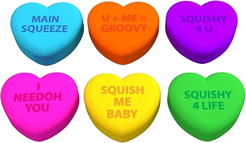 Miniatura 5 de Schylling NeeDoh Teenie Squeeze Hearts - Juguete antiestrés de San Valentín - 3 mini globos Groovy en varios colores - Edades 3 a adulto