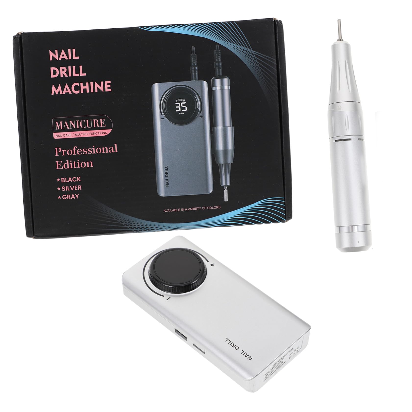 Ipetboom Penna Per Trapano Per Unghie Ricaricabile, Lima Elettrica Per Manicure e Pedicure, Strumento Per Lucidare Unghie Gel e Acriliche Usb Silenziosa Per Uso Professionale e Domestico