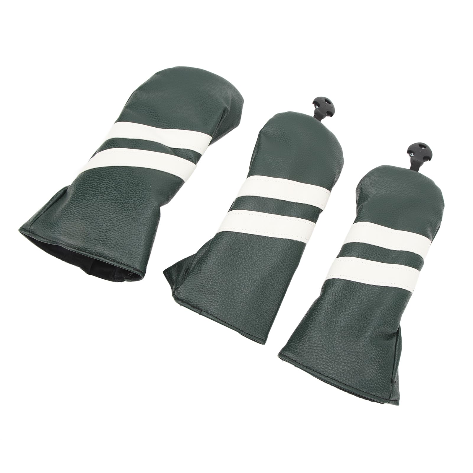 Premium Golfschläger-Schlägerhauben-Set, 3-teilig, PU-Leder, Driver, Fairway-Holz, Hybrid, rotierende Nummernschilder, Schlägerschutz für Golfer