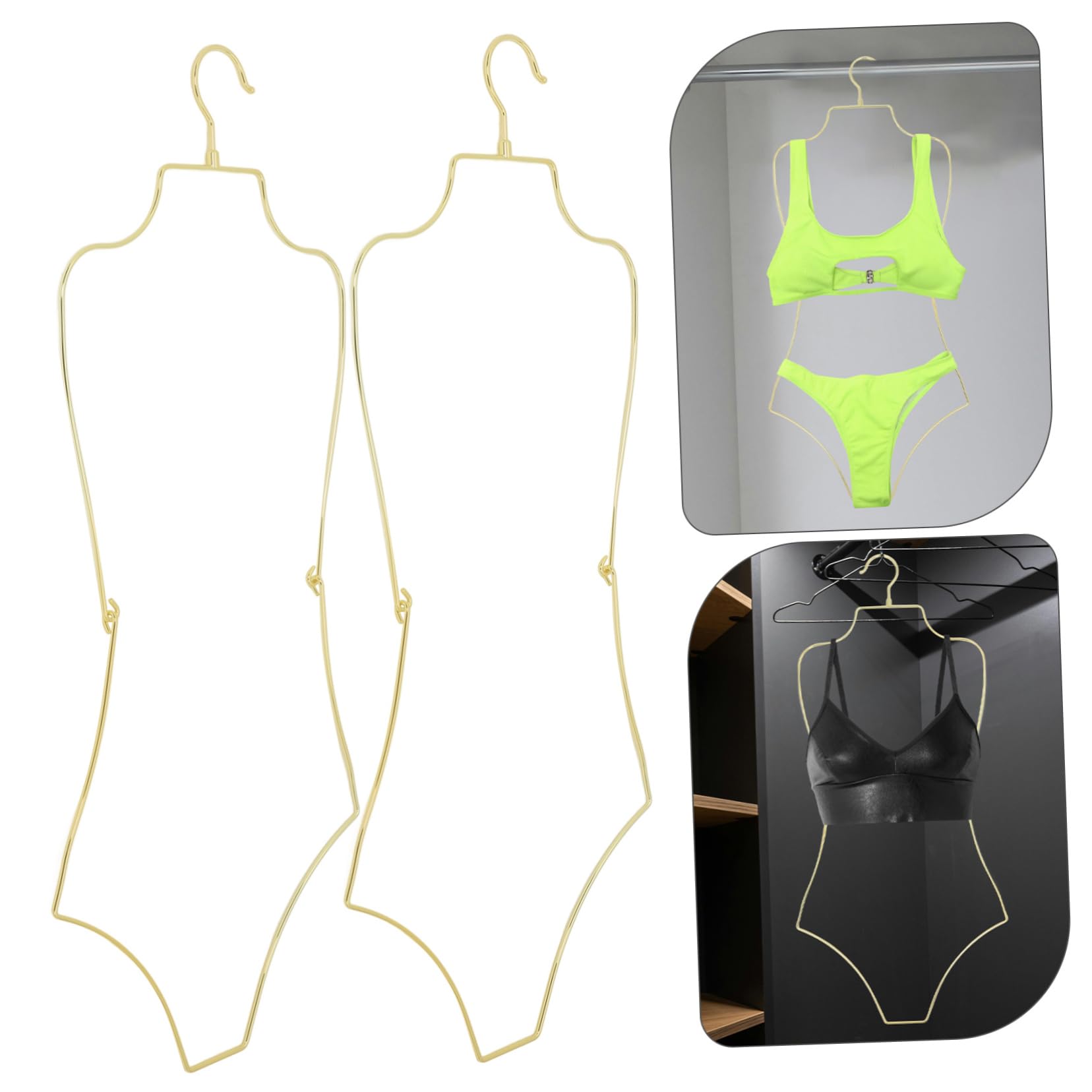 Garneck Grucce Perle Pieghevoli da Viaggio per Bikini e Costume da Bagno, Lega di Alluminio, 2 Pezzi, Riutilizzabili, Anti-piega