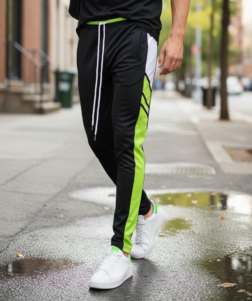 Image of SCREENSHOT Screenshotbrand Mens Hip Hop Slim Fit Track Pants - Athletic Jogger Bottom with Side Taping