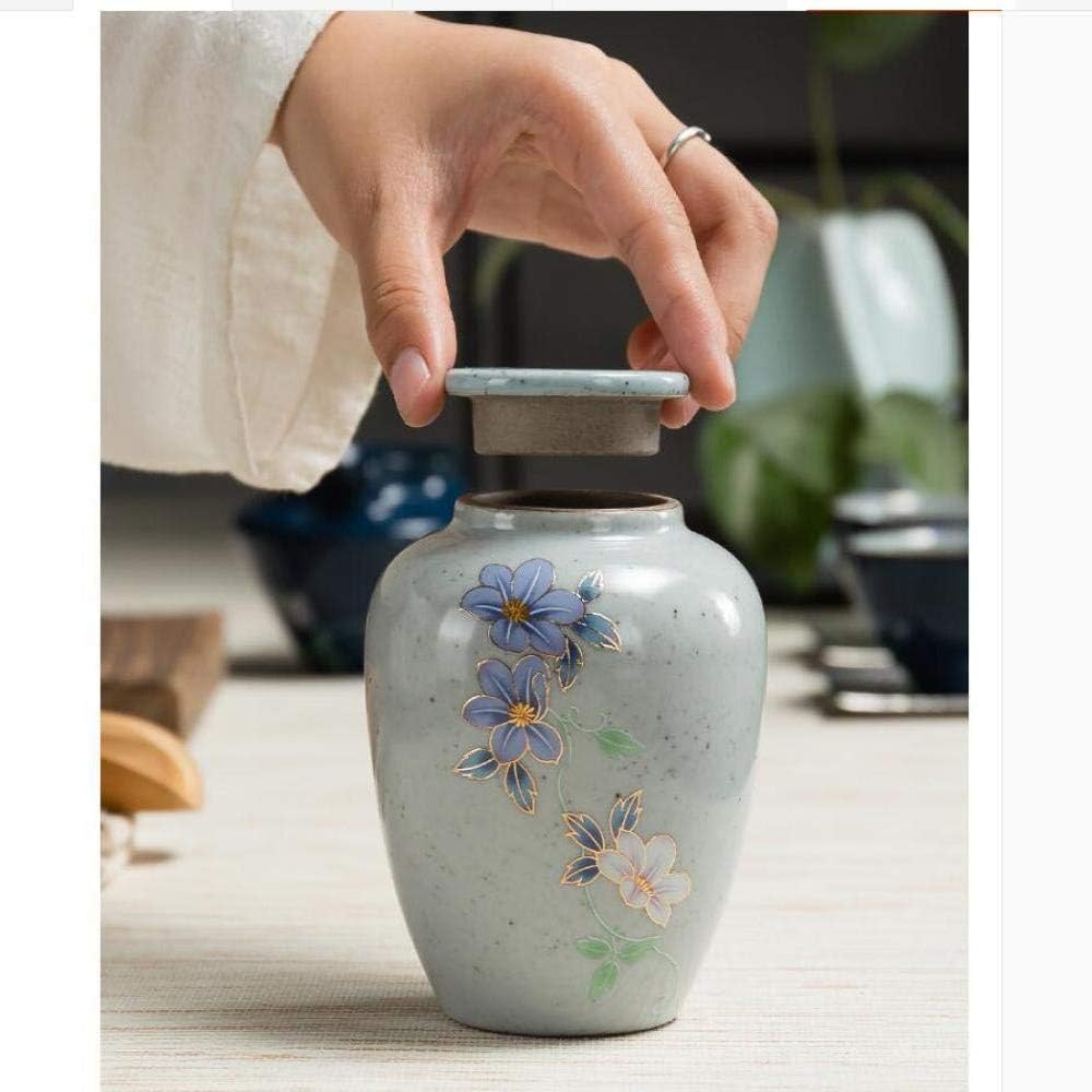 CGH 4 "Funeral Urn - Hand-Painted Daisies, Representing Hope, Pure Beauty and Deep Love Hidden in The Heart. Portable Cremation Urn, Moisture-Proof Adult Gray Urn