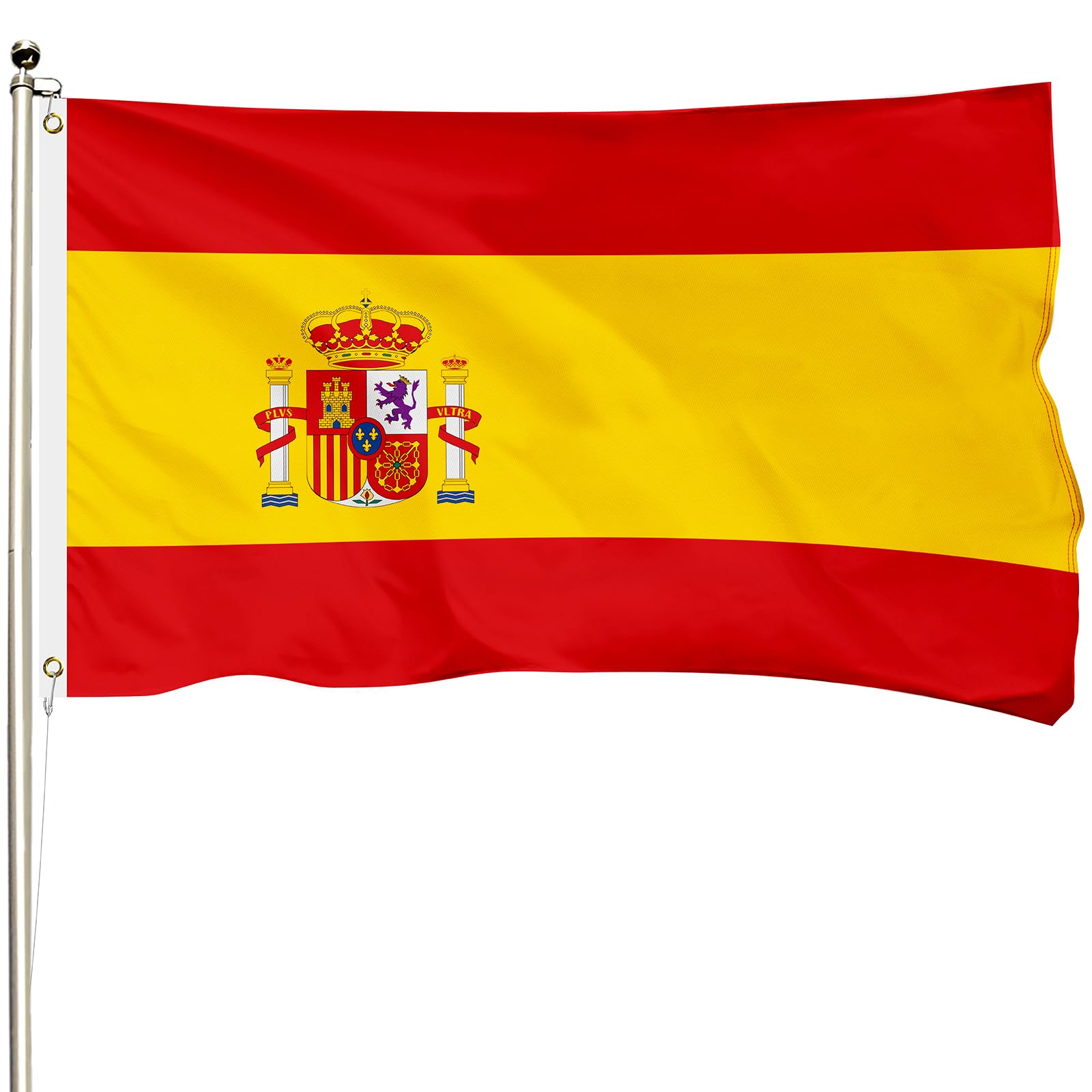 Drapeau Espagne indéchirable 400D fini les œillets rouillés et usés
