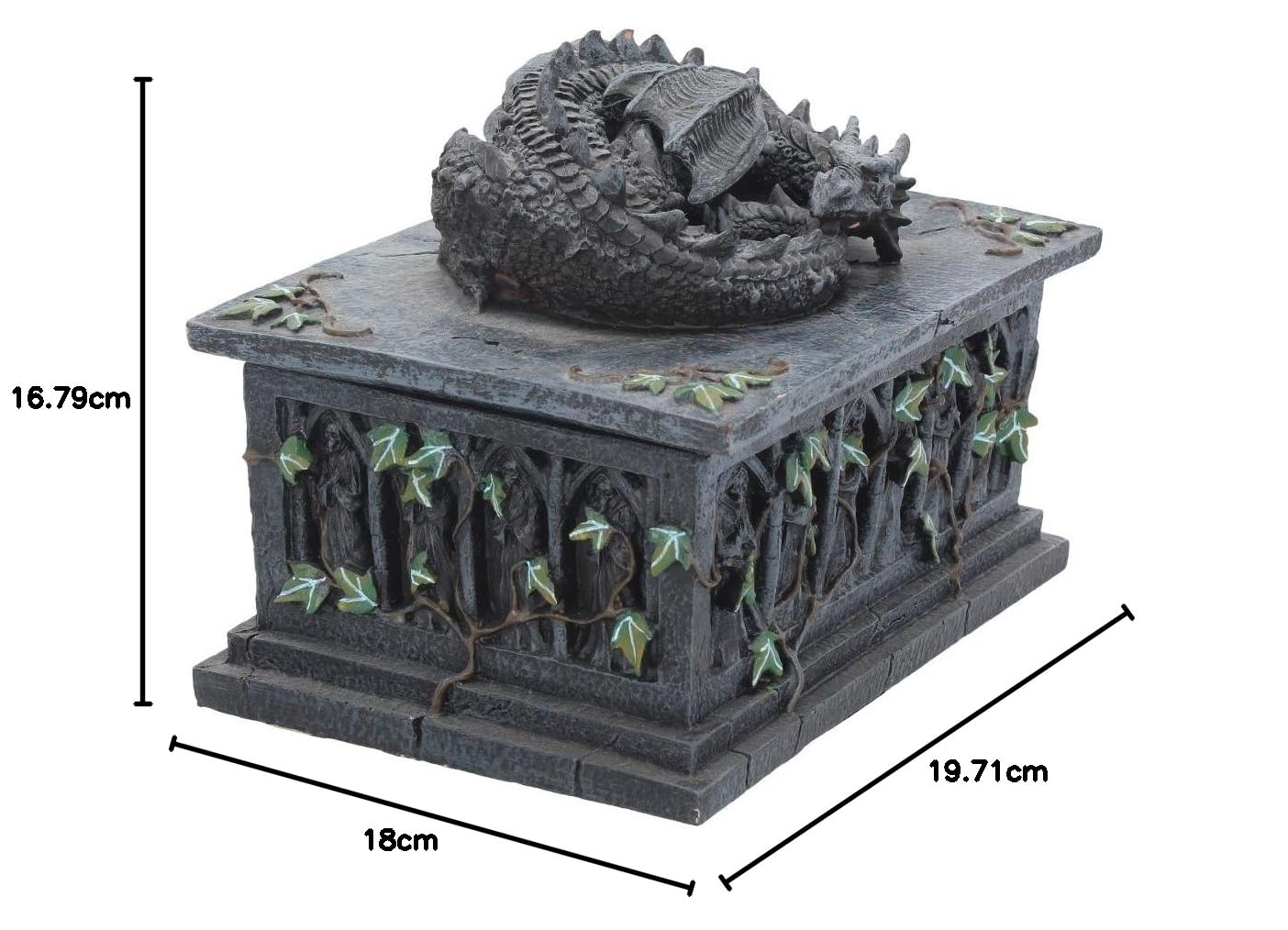 Nemesis Now NOW102 Dragon Tarot Box czarny, żywica, 18 cm