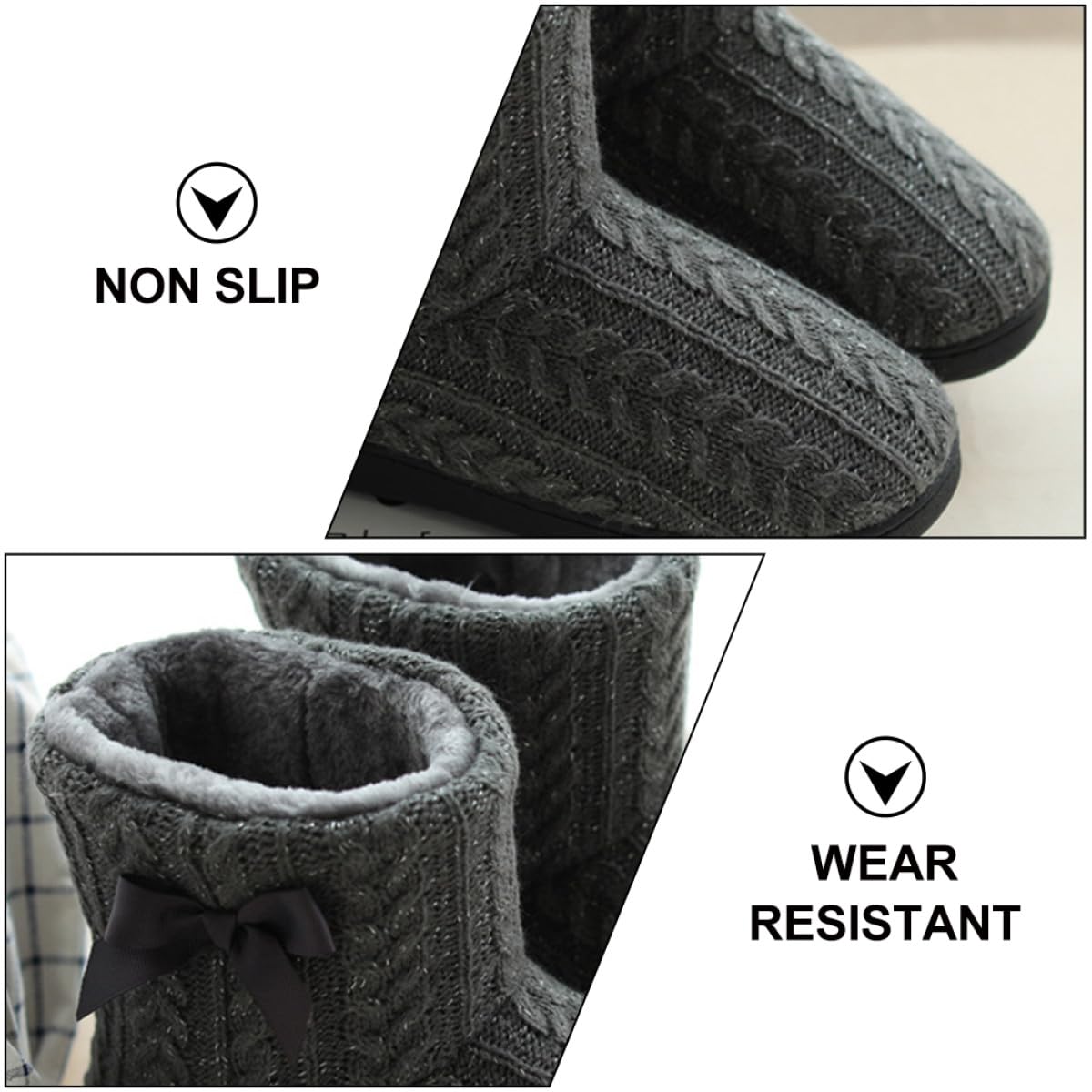 Botas de Invierno para Mujer, Antideslizantes, de Punto, Talla 39-40
