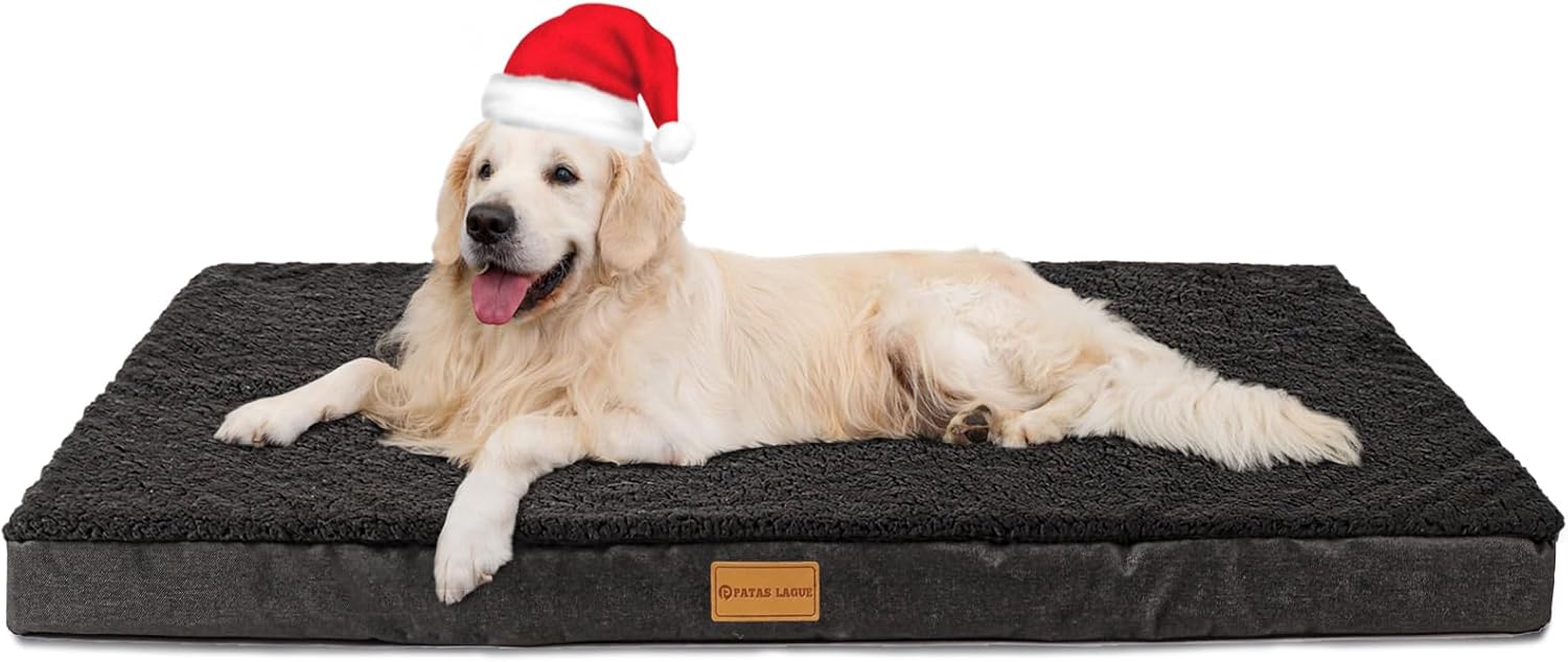 Patas Lague Orthopedic XXL Dog Bed for Extra Large Dogs 48''X30'', Waterproof Big