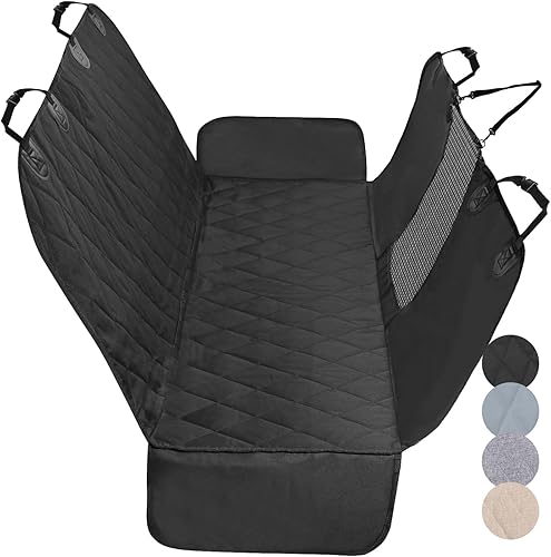 Miniatura 8 de Vivaglory Fundas de asiento de coche para perro, ventana visual de malla con correa adicional y hebillas, fundas impermeables y antideslizantes para