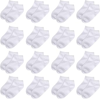 Tenpluszero Toddler Socks - 16 Pack Kids Low Cut Athletic Ankle Socks Baby Boys Girls Breathable