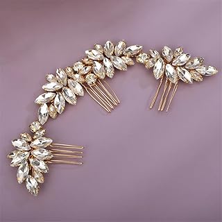 Peineta para el pelo de boda para mujer, hecha a mano, diamantes de imitación, diadema de novia, accesorios para la cabeza, color azul