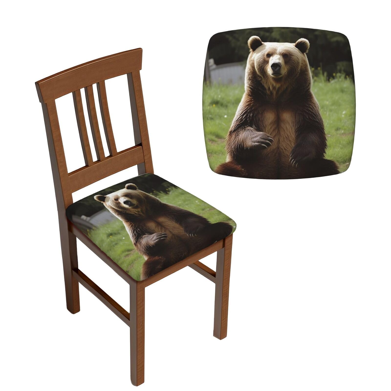 Housse de chaise motif ours pour décorer la salle à manger familiale