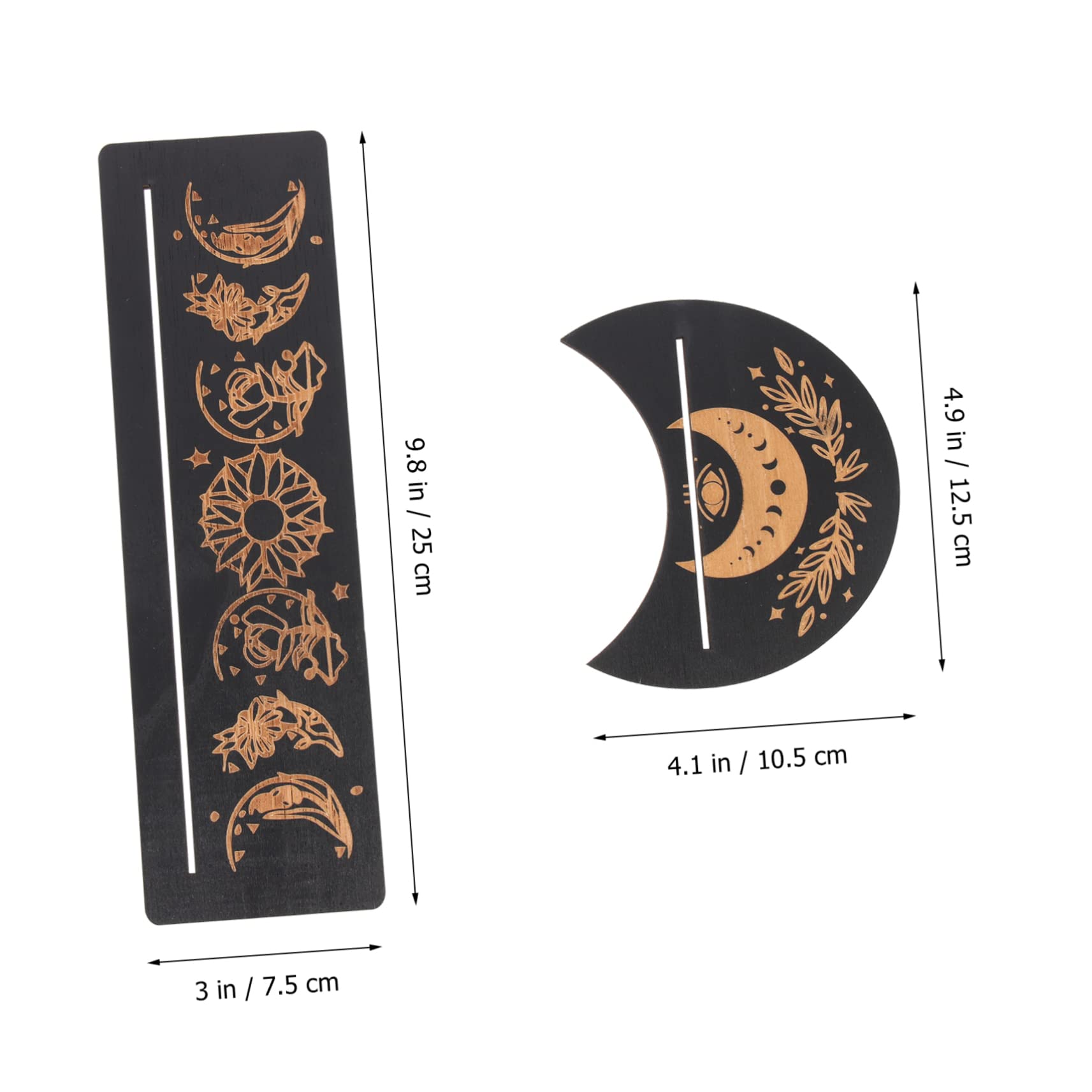 PRETYZOOM 5 Juegos De Tarjeteros Rectangulares De Madera Soporte Para Cartas De Tarot De Fase Lunar Decoración De Mano Decoración Pagana Soporte Para Cartas De Tarot En Forma De