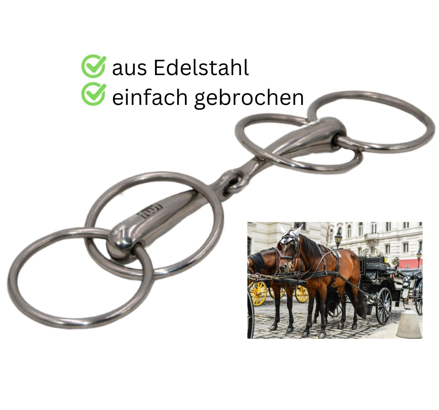 FWF Doppelringtrense Fahrgebiss Fahrtrense Edelstahl