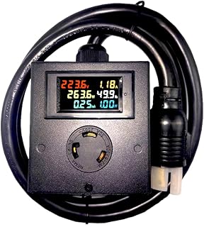 BUYSFORLIFE 30A Power Meter 120-240v L6-30 Outlet, 5ft Cable and Plug, Heavy Duty Measurement LCD Display, Efficiency and ...