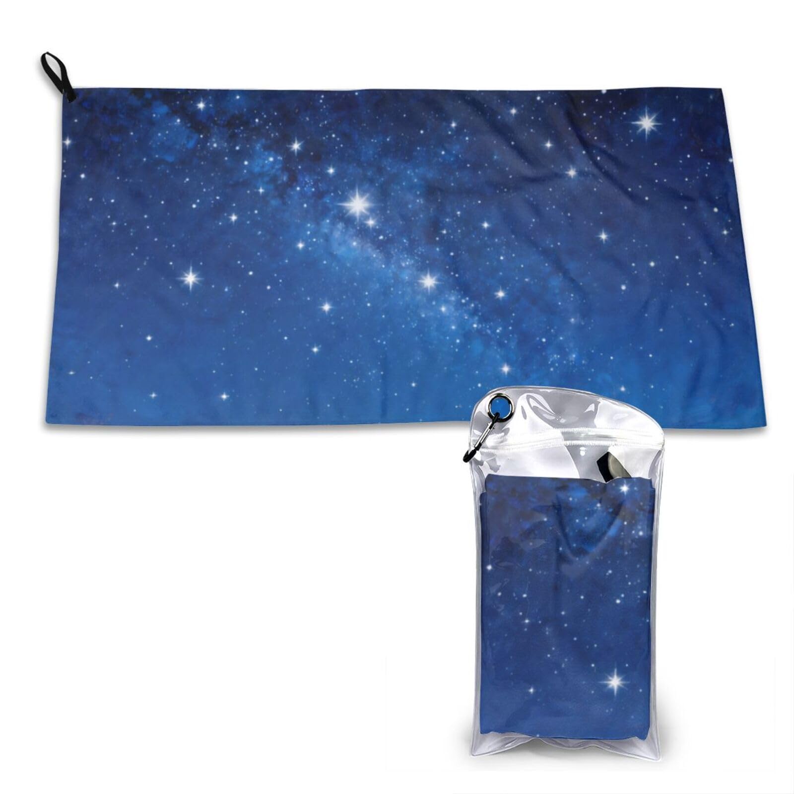 DUYKIMQW Blue Starry Sky Print Quick Dry Towel 16x31.5in White