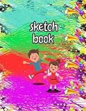 Sketch Book For Kids: A4 size drawing notebook 100 pages of blank white sheets and lined 