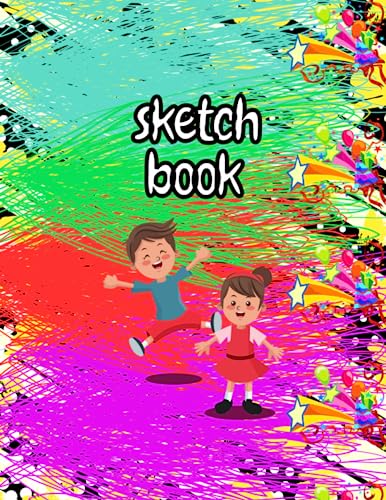 Sketch Book For Kids: A4 size drawing notebook 100 pages of blank white sheets and lined 