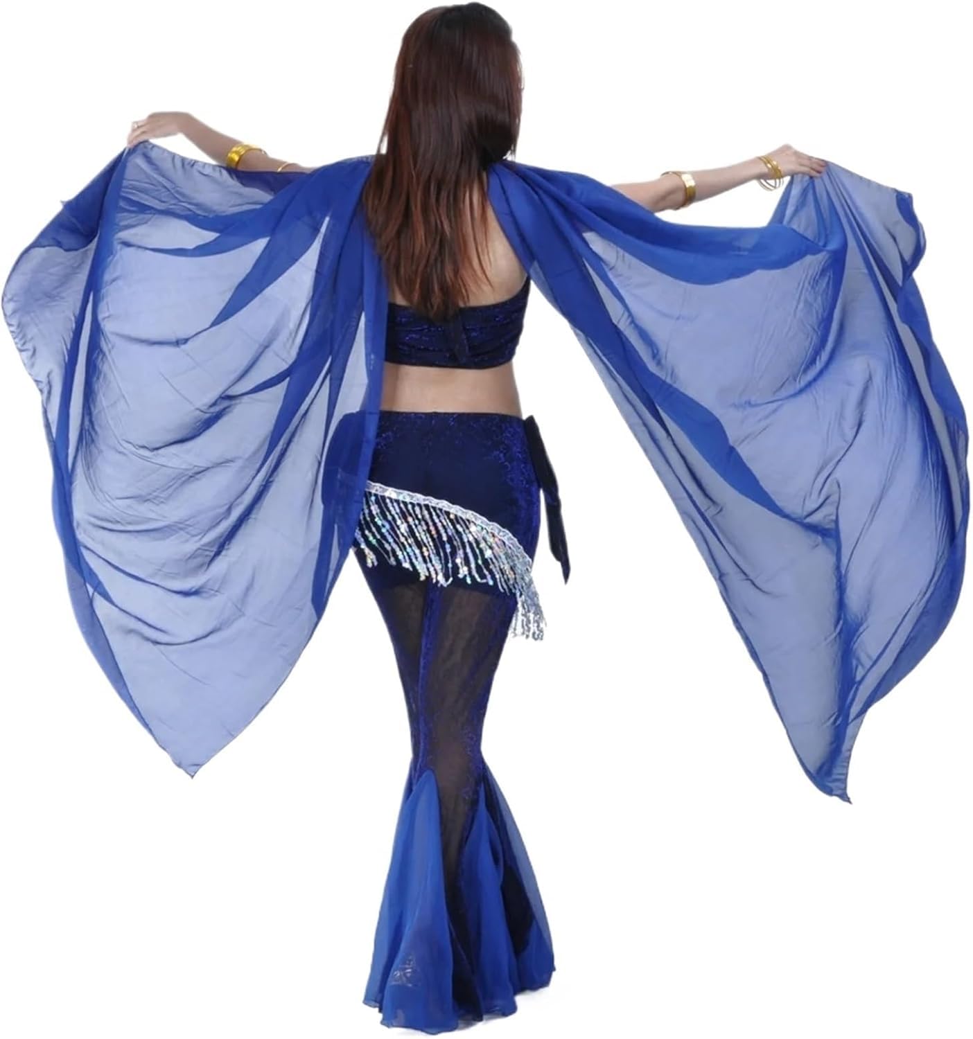 SSDDLZEQ Stage performance version Women’s Belly Dance Chiffon Veil And Shawl – 200 × 100 Cm(Color 3)