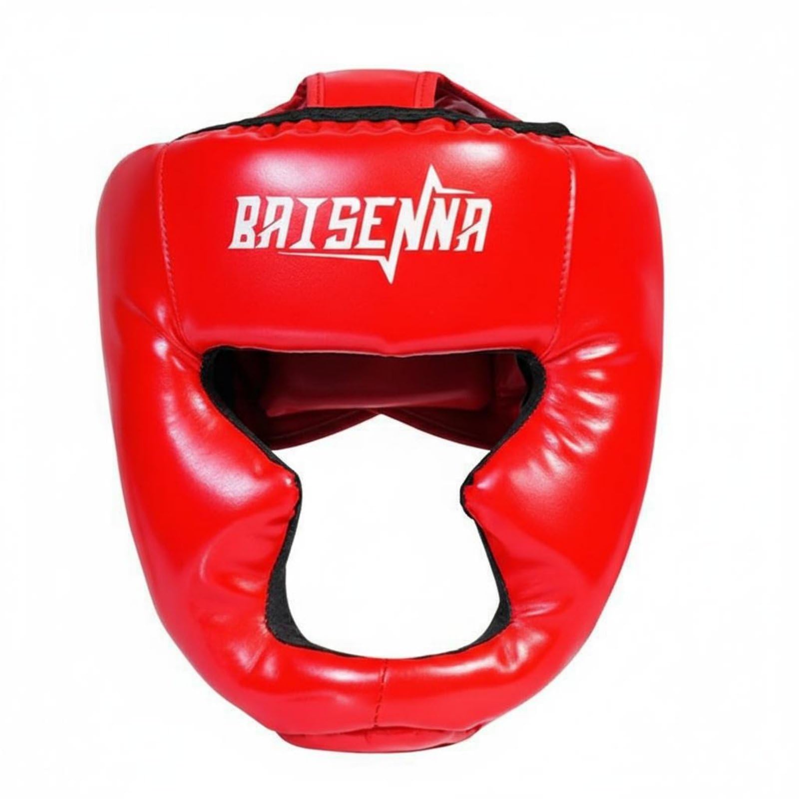 Amagogo Boxing Head Protector with Shock Absorbing Padding Adjustable Sparring Helmet for Ear and Face Protection Secure Fit Headgear for Taekwondo Training, Red, L