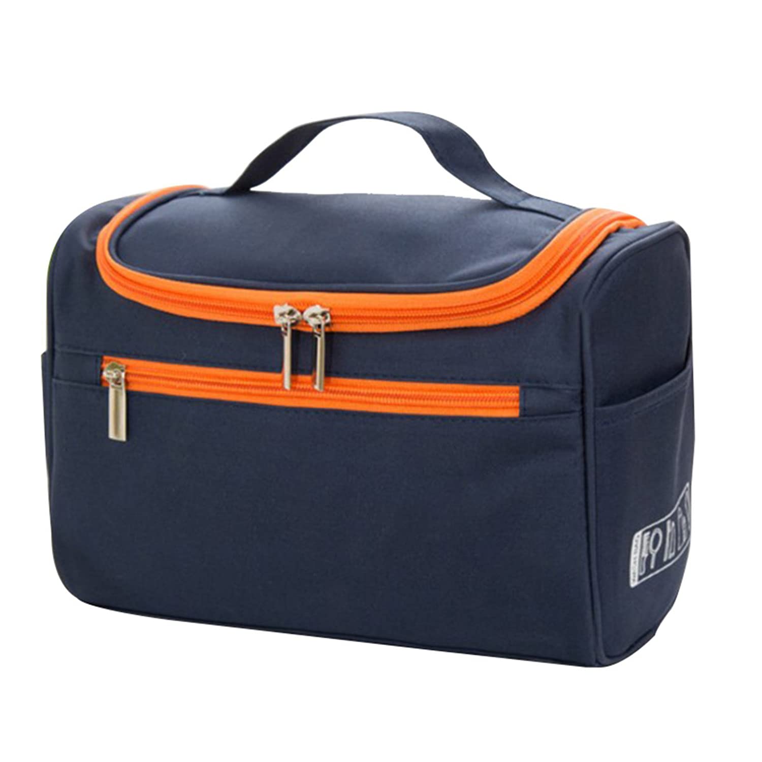 Polyester Hanging Travel Toiletry Kit Bag Organizer & Bathroom Kit With Hook For Traveling Accessories Toiletries Bathroom Shaving & Makeup For Men And Women (Blue/Orange),W-13.5 Cm-image-41