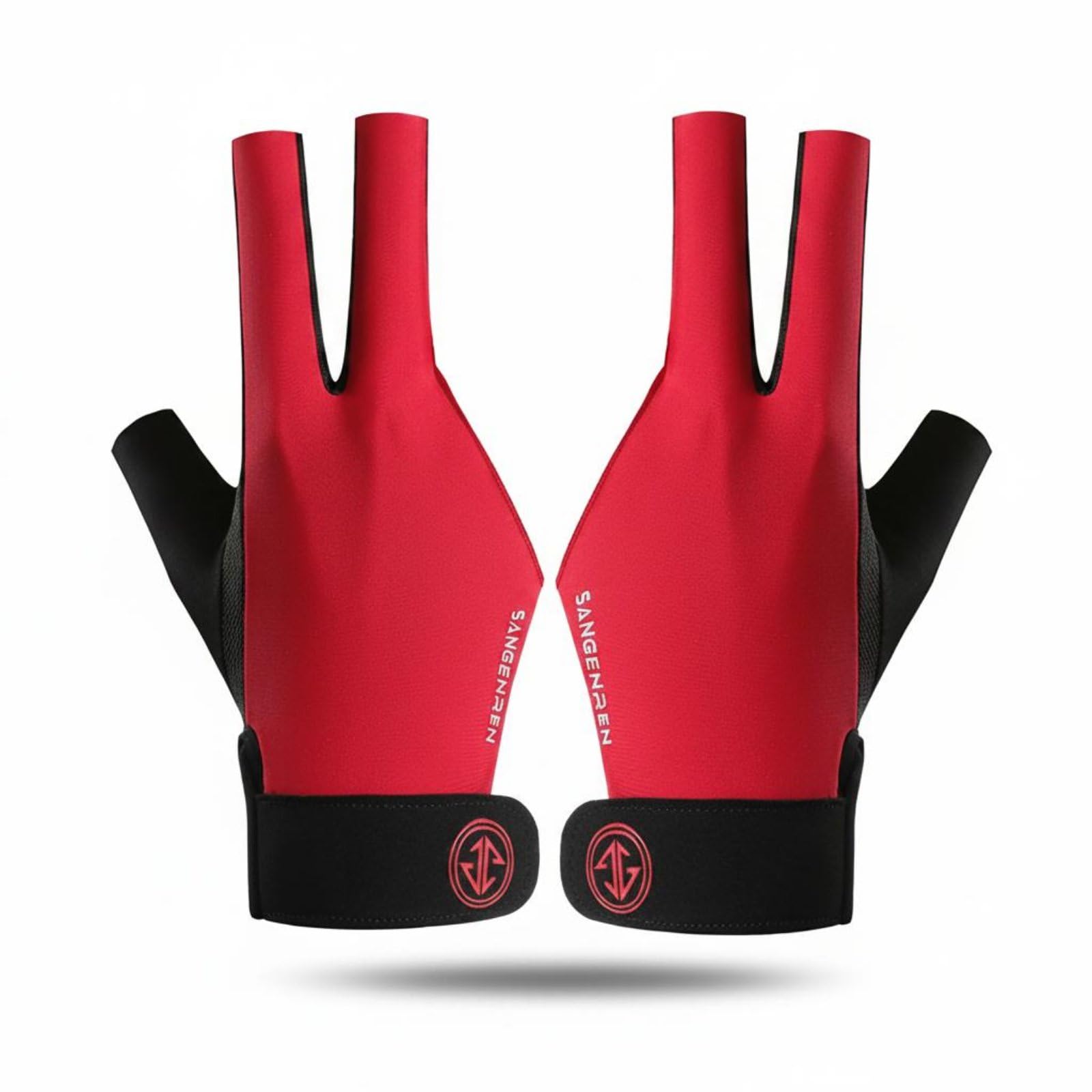 High Elasticity Three-Finger Billiard Glove Anti-Slip Half Finger Snooker Glove Breathable Sports Accessory Wear-Resistant, Red-image-13
