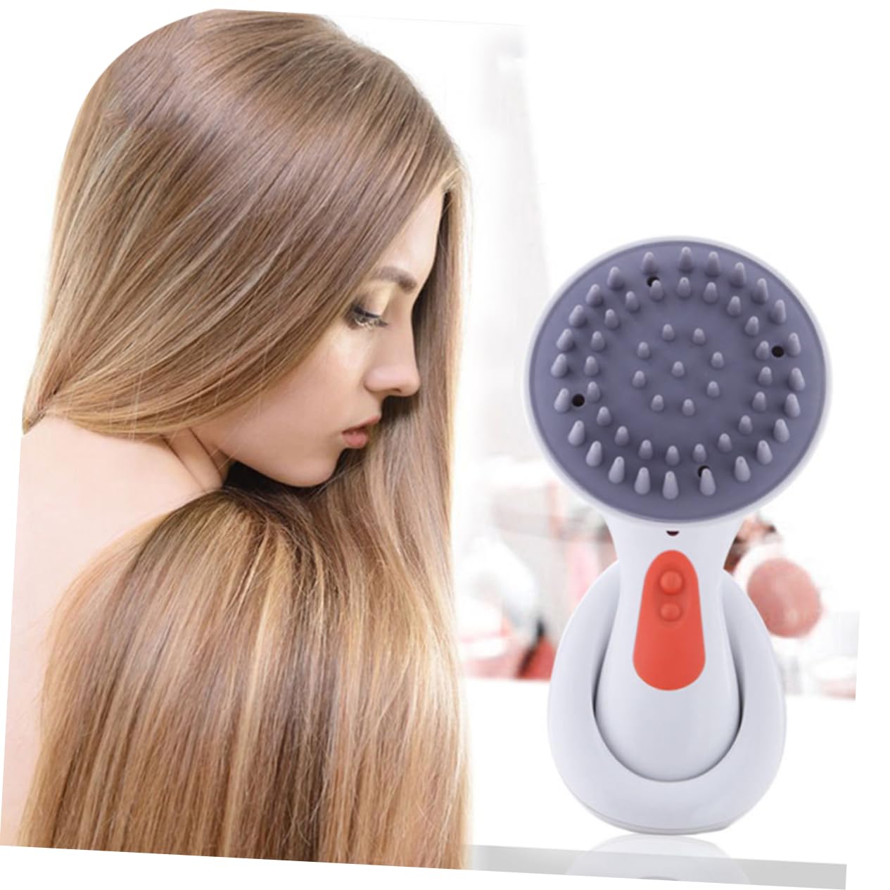 FOMIYES Peine De Masaje Recargable Vibración Para Cabelludo Aliviar Estrés y De Cabeza Para Limpieza Profunda Del Cabello