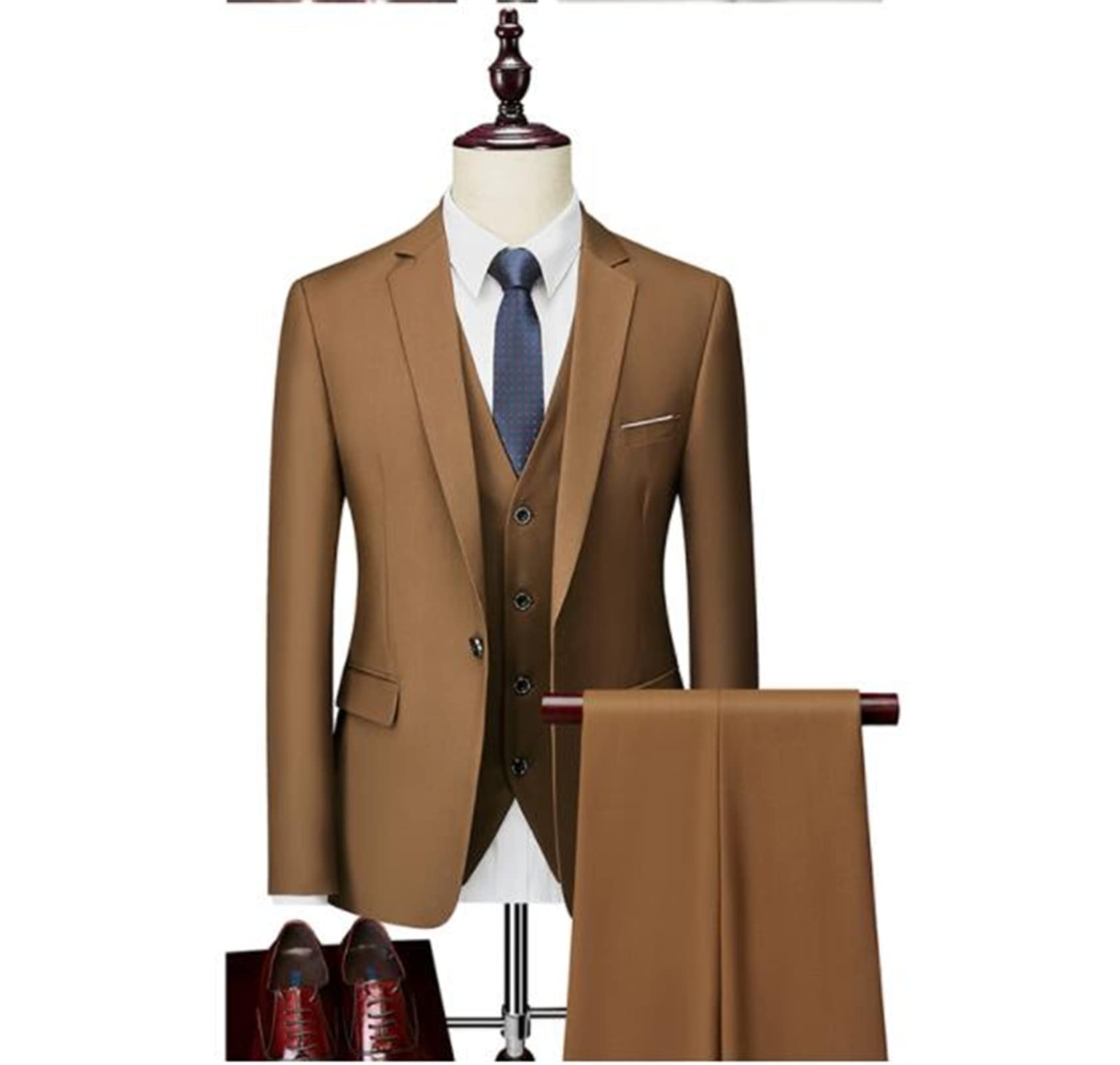 Herren Anzüge 3 Stücke Männer Anzug Set Slim Fit Trauzeugen/Prom Anzug für Männer Zwei Tasten Business Anzug Jacke Weste Hose Hochzeit Herren Anzüge