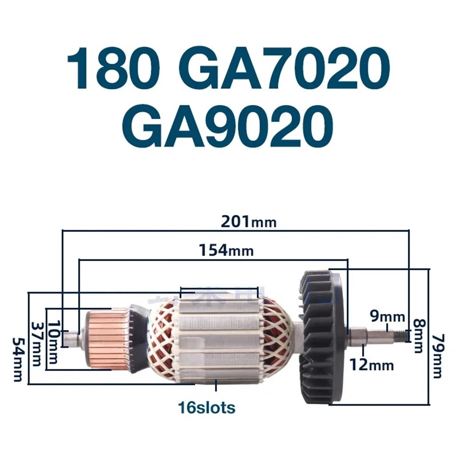 Rotor de 220V-240V, repuesto amoladora angular GA7020, 180, accesorios 7020 9067